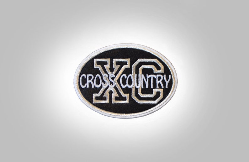 Cross Country Oval Embroidered Patch