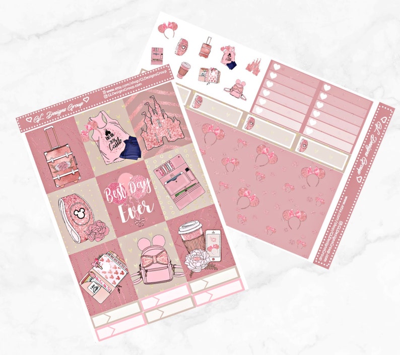 FREE Foiled Header Stickers K-18-0104 Erin Condren Planner Stickers Disney Best Day Ever-Weekly kit