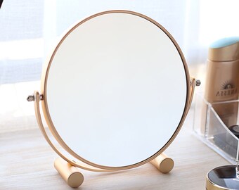 gold magnifying makeup mirror
