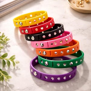 Colorful Silicone Bracelet - Adjustable - Shoe Charms - All Ages - Bracelets for Children and Adults