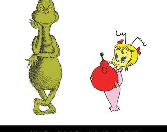 Grinch and Cindy Lou Who SVG – Whoville Christmas Design (Digital Download)