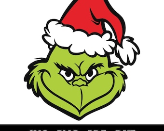 Grinch Face SVG for Cricut – Christmas Clip Art png dxf pdf– Holiday Crafting Design