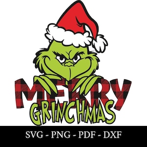Merry Grinchmas svg png dxf pdf - Clip art di Grinch di Natale per Cricut - Design artigianale per le feste