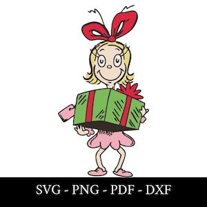 Cindy Lou Who from &#39;The Grinch&#39; svg png dxf pdf - Christmas clip art for Cricut - Holiday crafting design