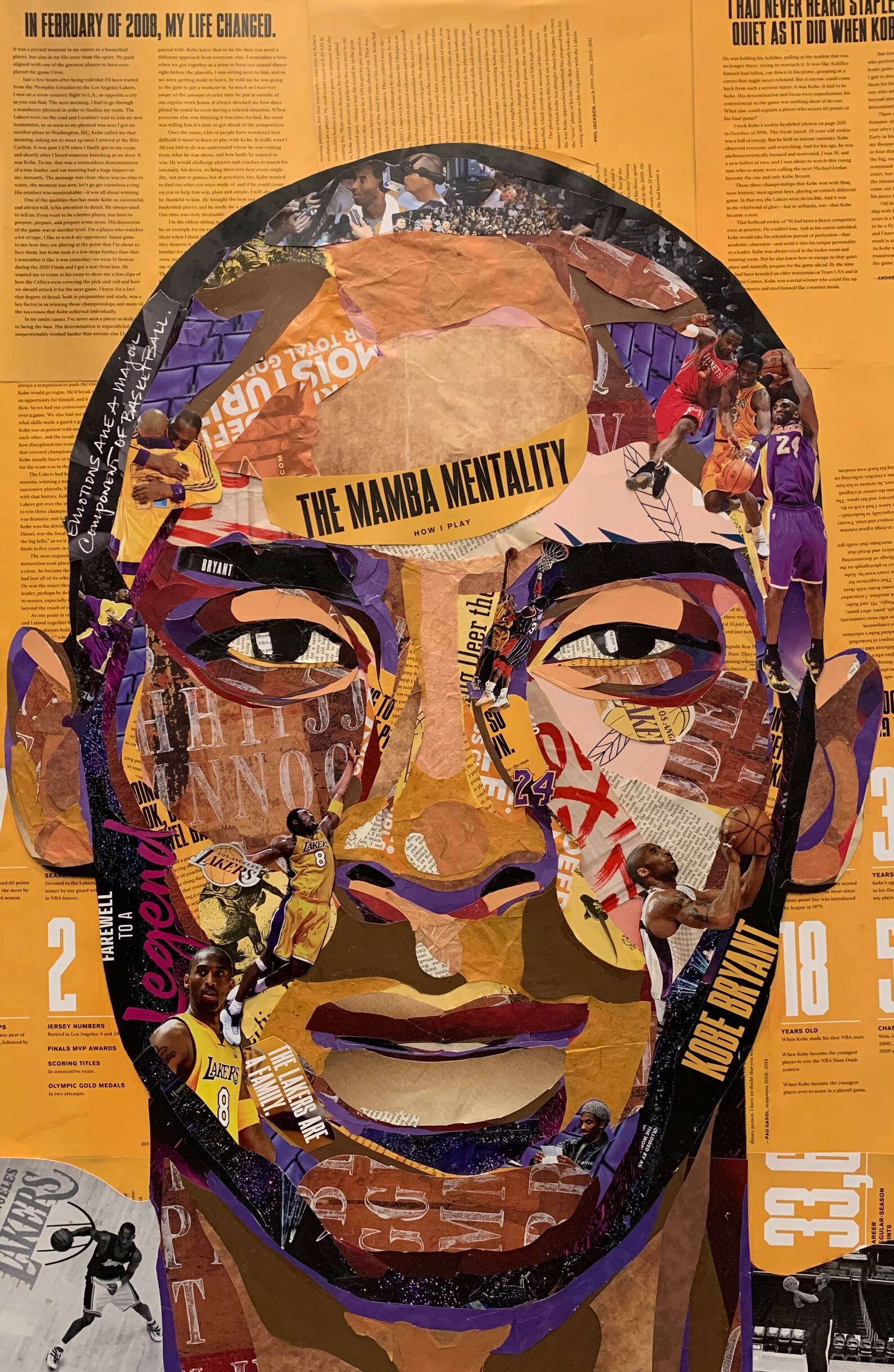 Kobe Bryant Collage Portrait Etsy