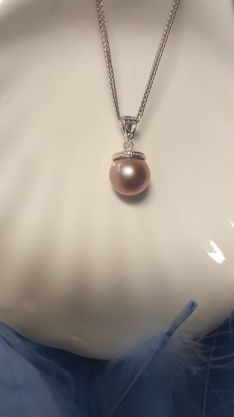 Thanksgiving Christmas Gift Pearl Pendant Big Freshwater Pearl Edison pearl 925 sterling silver pendant Pearl Jewelry