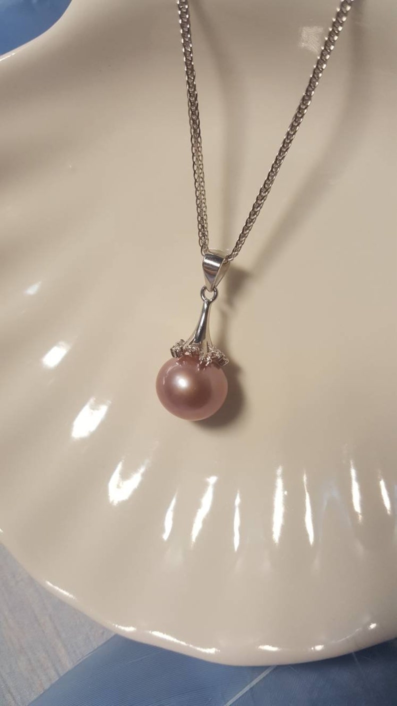Thanksgiving Christmas Gift Pearl Pendant Big Freshwater Pearl Edison pearl 925 sterling silver pendant Pearl Jewelry