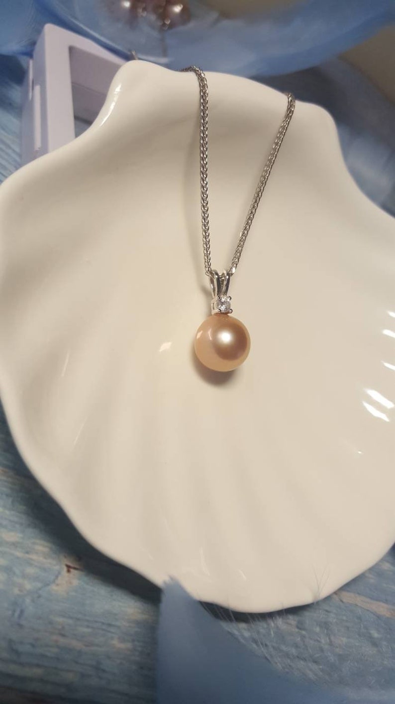 Thanksgiving Christmas Gift Pearl Pendant Big Freshwater Pearl Edison pearl 925 sterling silver pendant Pearl Jewelry