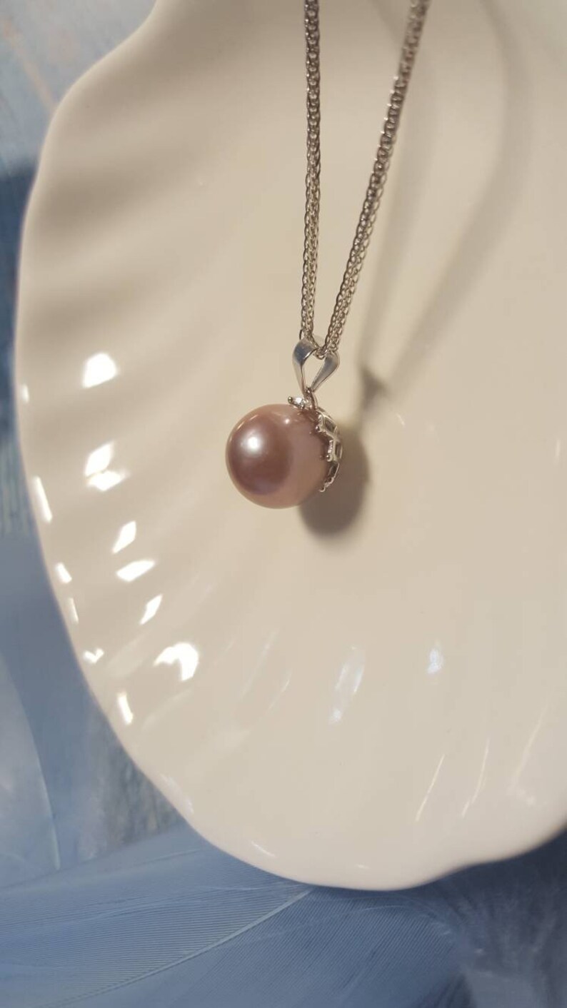 Thanksgiving Christmas Gift Pearl Pendant Big Freshwater Pearl Edison pearl 925 sterling silver pendant Pearl Jewelry