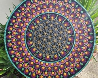 Eternal Blossom ~ Handpainted Dot Art Mandala Wall Hanging