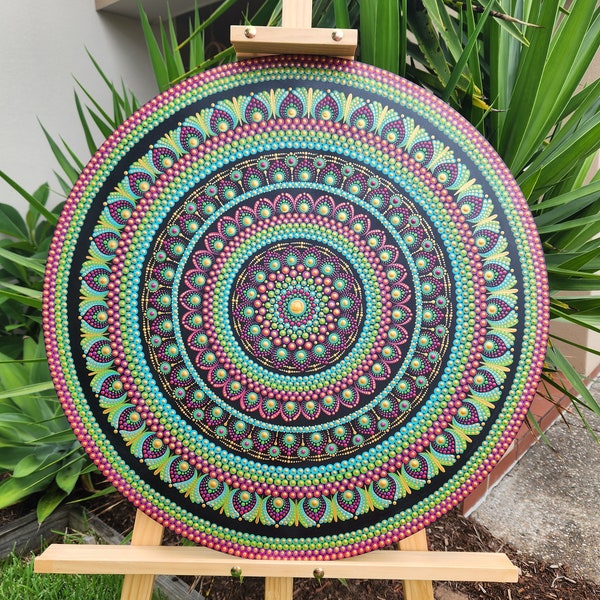 Kaleidoscope Dreams ~ Handpainted Dot Art Mandala Wall Hanging