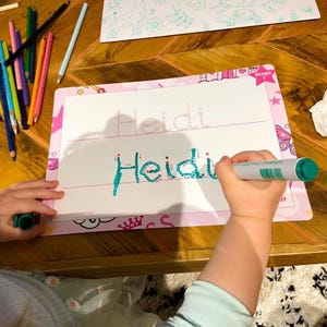 Personalised Pre-Writing Practice Mat (Stage 1): Wipeable Learn To Write Name Tracing Set image 3