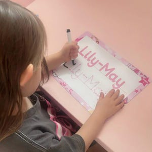 Personalised Pre-Writing Practice Mat (Stage 1): Wipeable Learn To Write Name Tracing Set image 14
