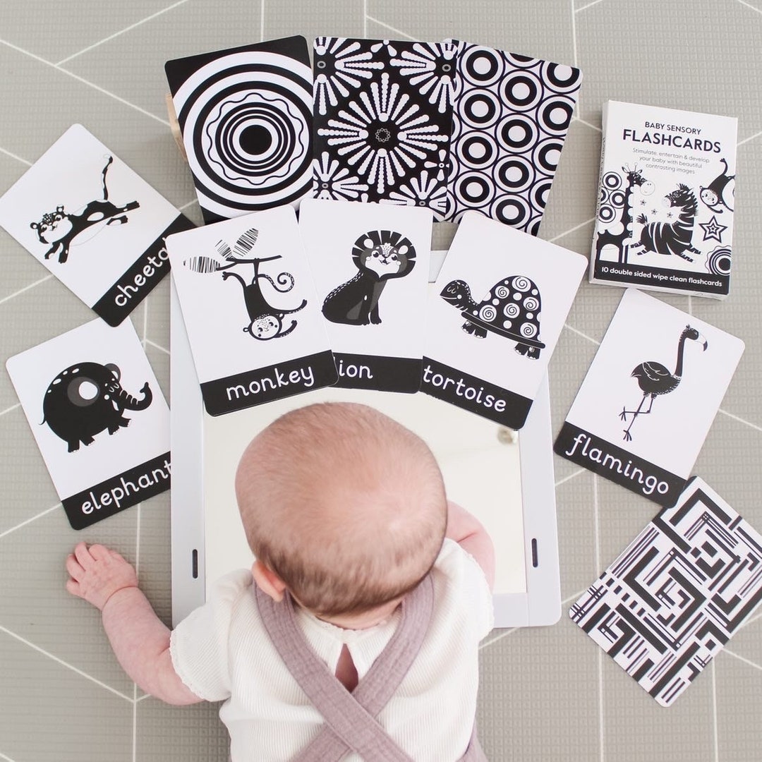 Baby Sensory Flashcards Black and White 06 Months New Baby Gift