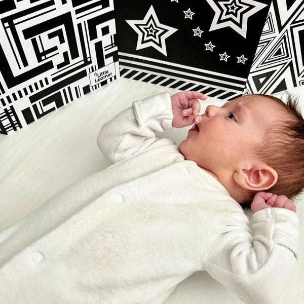 Black & White Sensory Board, Neues Baby Geschenk, Baby Shower Geschenk, 0-6 Monate