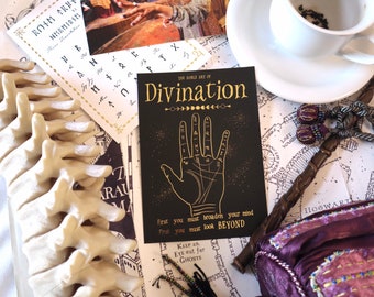 Foiled divination postcard