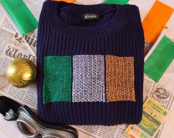 Navy 22/27 jumper with Ireland flag stitched on it already