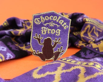 Purple frog iron on patch