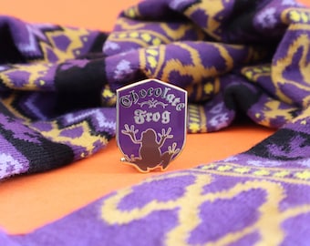 Purple frog enamel pin