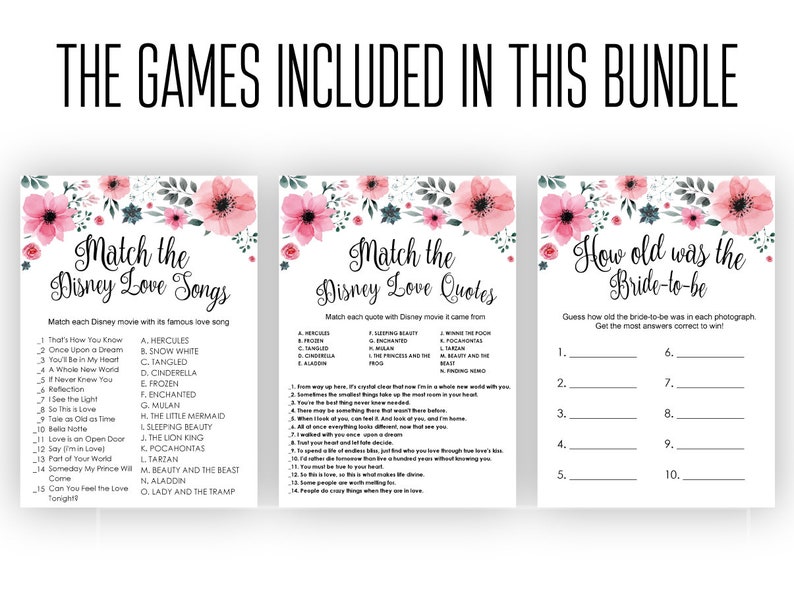 Bridal Shower Online games Printable . Recreation the Video clip Take pleasure in Rates Recreation . Fast Down load . Intimate films matching trivia . Wedding ceremony Shower game titles picture relating to Guess the Disney Movie Song Printable identified as Bridal Shower Online games Printable . Sport the Online video Get pleasure from Rates Video game . Quick Obtain . Passionate films matching trivia . Marriage ceremony Shower game titles