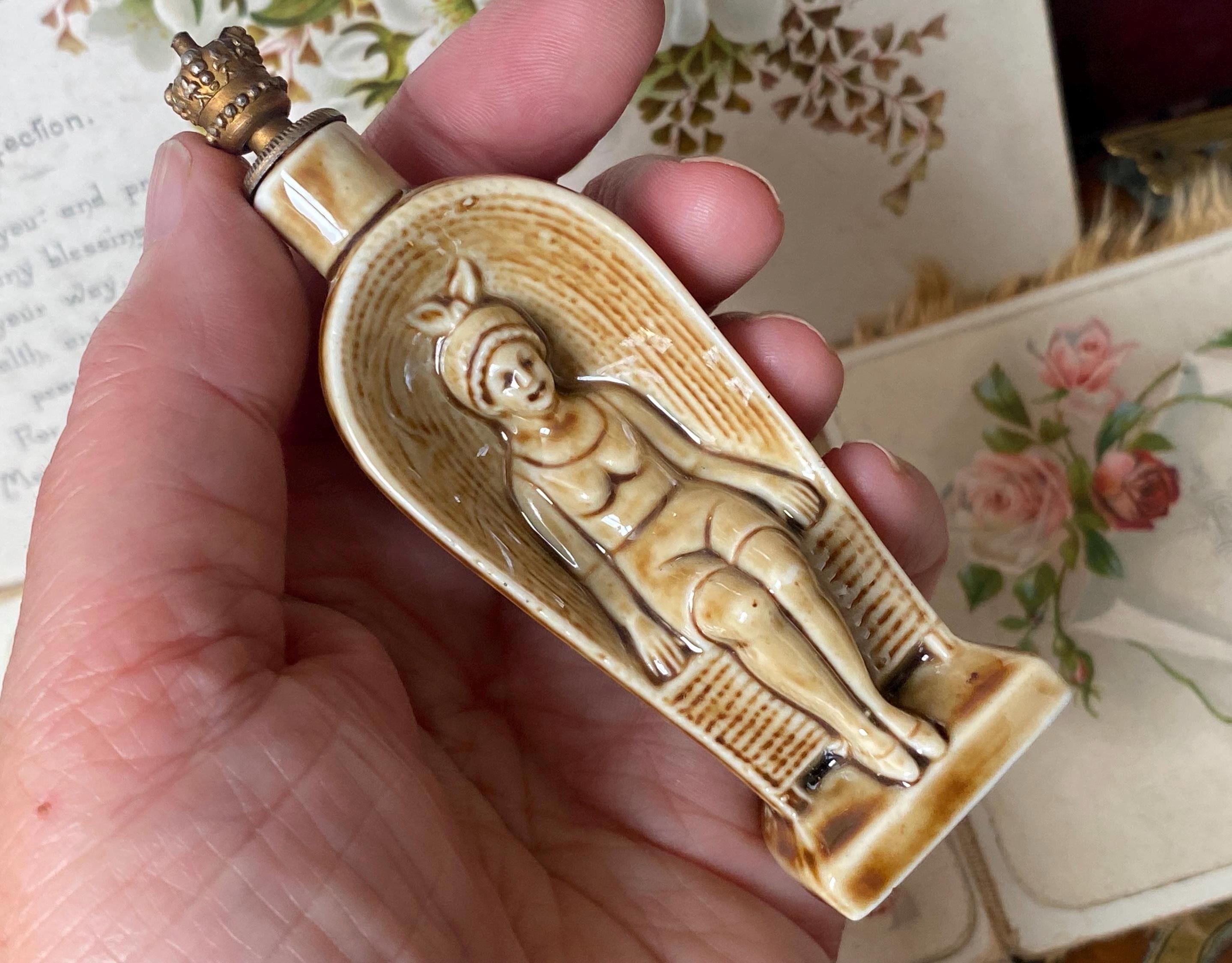 Antique Crown Top Perfume Bottle - Etsy UK