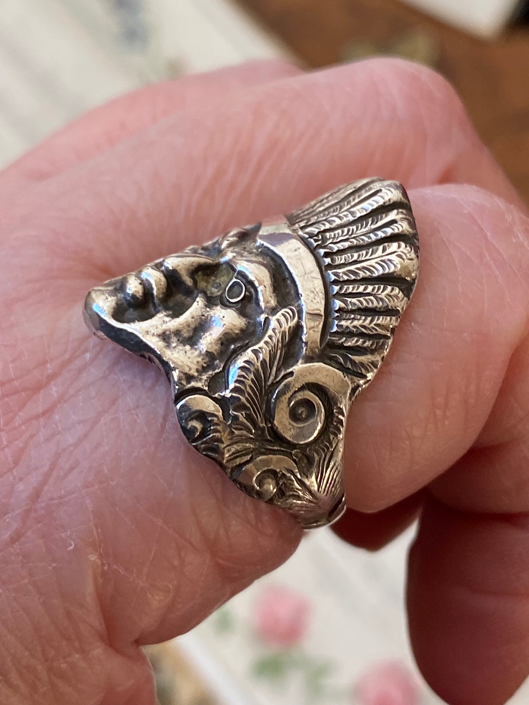 素晴らしい珍しいアンティーク ヴィンテージ「アステカ インカ」ヘッド