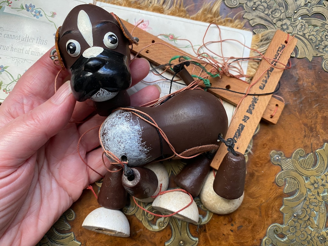 Early Vintage 1950 /60s Bengo Dog the Boxer Pup Small Pelham Puppet Toy