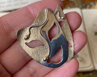 ᐅ Signed Mexico vintage costume jewelry - Jewellery  Vintage 1980s Mexico 925 Sterling Silver Mask Brooch main image 2