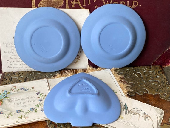 Three Beautiful Wedgwood Blue Jasperware Pottery … - image 10