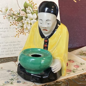 insolito raro antico francese art deco dipinto a mano limoges Cina "Aladin" profumo / bruciatore di oli / lampada (A)