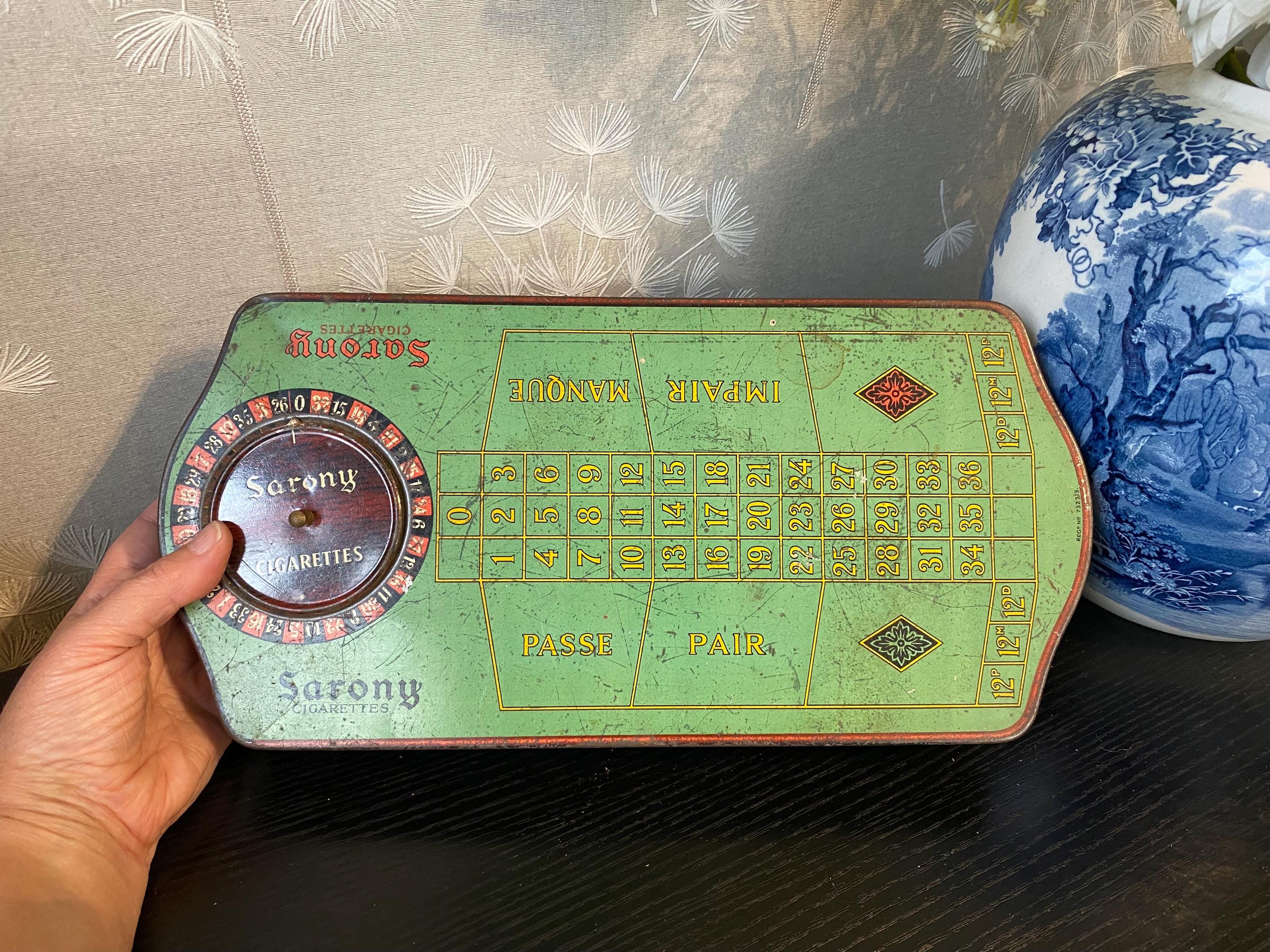 sarony cigarettes Rare Unusual Vintage Sarony Cigarettes Advertising Roulette Game Tin With  Spinning Disc ( H )
