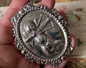 Jewellery Sterling Silver Brooch Pin REF:545I Possibly Military Sweetheart Stags Head Vintage Badge