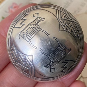 Fabelhafte ungewöhnliche Vintage Mexikanische Silber Stilisierte Ochsen / Azteken Brosche/Anstecknadel ( 2 )