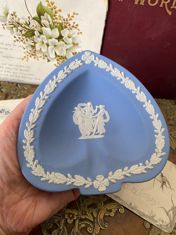 Three Beautiful Wedgwood Blue Jasperware Pottery … - image 3