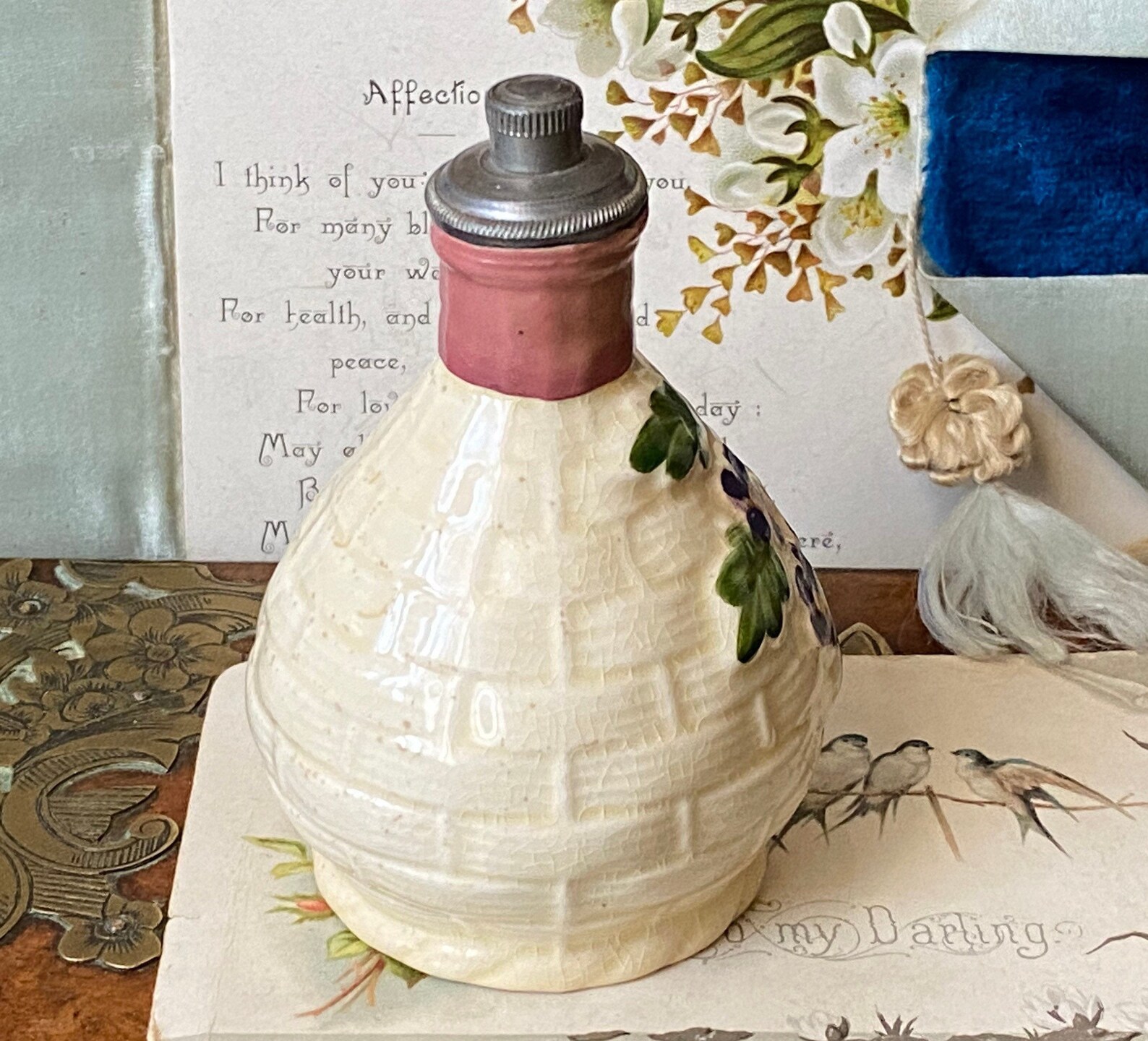 Rare Antique Crown Devon Pottery Devon Violets Ceramic Perfume Etsy