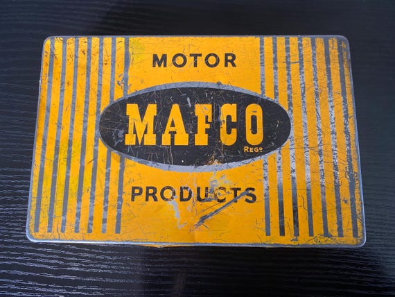 Genuine Original Vintage Tin of Mafco Motor Products