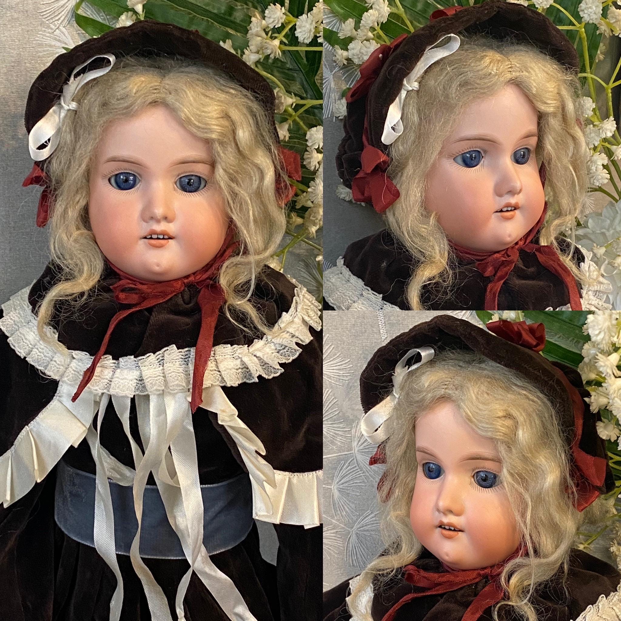 Stunning Large Antique Armand Marseille Kid Leather Bodied German