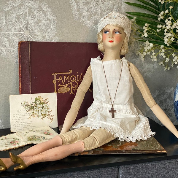 Fabulous rare Antique large French boudoir doll