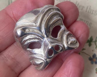 Collana con pendente in argento 800 vintage con maschera veneziana (4)