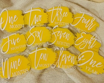 Hand-Painted Acrylic Baby Milestone Discs: Newborn Photo Prop