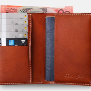 Cartera de viaje passport personalizada de cuero delgado hecha a mano Manali