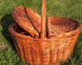 Wicker picnic basket, willow picnic basket, fruit basket, picnic basket,