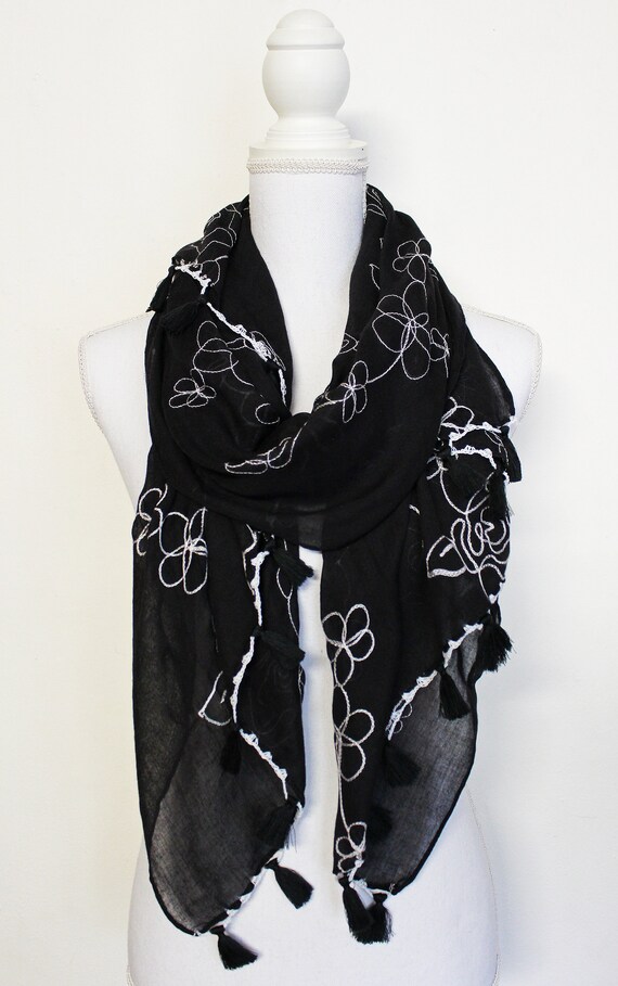 black summer scarf