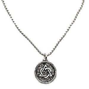 Adoption Charm Necklace, Silver - Gold Coin Pendant, Christian Religious Jewelry 20"- 24" Stainless Chain Faith, Made in USA! Unisex Jewelry