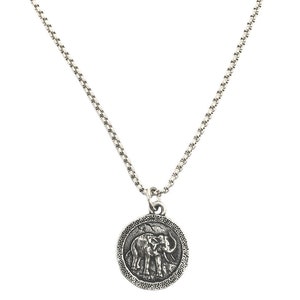 Elephant Coin Necklace, Animal Pendant, Necklace Silver, Gold, 20" -  24" Stainless Steel Chain, Faith Jewelry - Made in USA! Unisex Jewelry