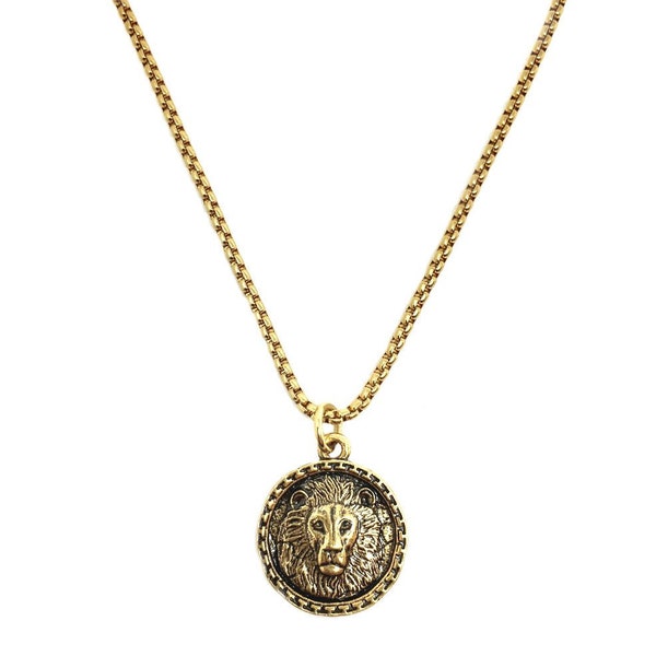 Lion Necklace, Lion of Judah Pendant, Gold or Silver Lion Necklace, Christian Jewelry, Jewish Jewelry, Judaica Jewelry, Gift for Him or Her