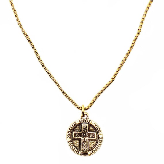 Buy Byzantine Cross Necklace With Sapphire Orthodox Cross Necklace Greek  Orthodox Cross Necklace Collier Croix Byzantine Online in India - Etsy