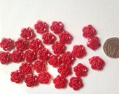 Large Red Rose Cabochons, 15mm Red Roses Resins, Pack Of Rose Flatbacks, Craft Supplies, Flower Resin, Craft Projects Scrapbooking,