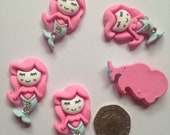 Mermaid Flatbacks, Clay Mermaids, Hairbow Making Supplies, Mermaid  Crafts, Scrap Booking, Craft Embellishments, Mermazing Supply,