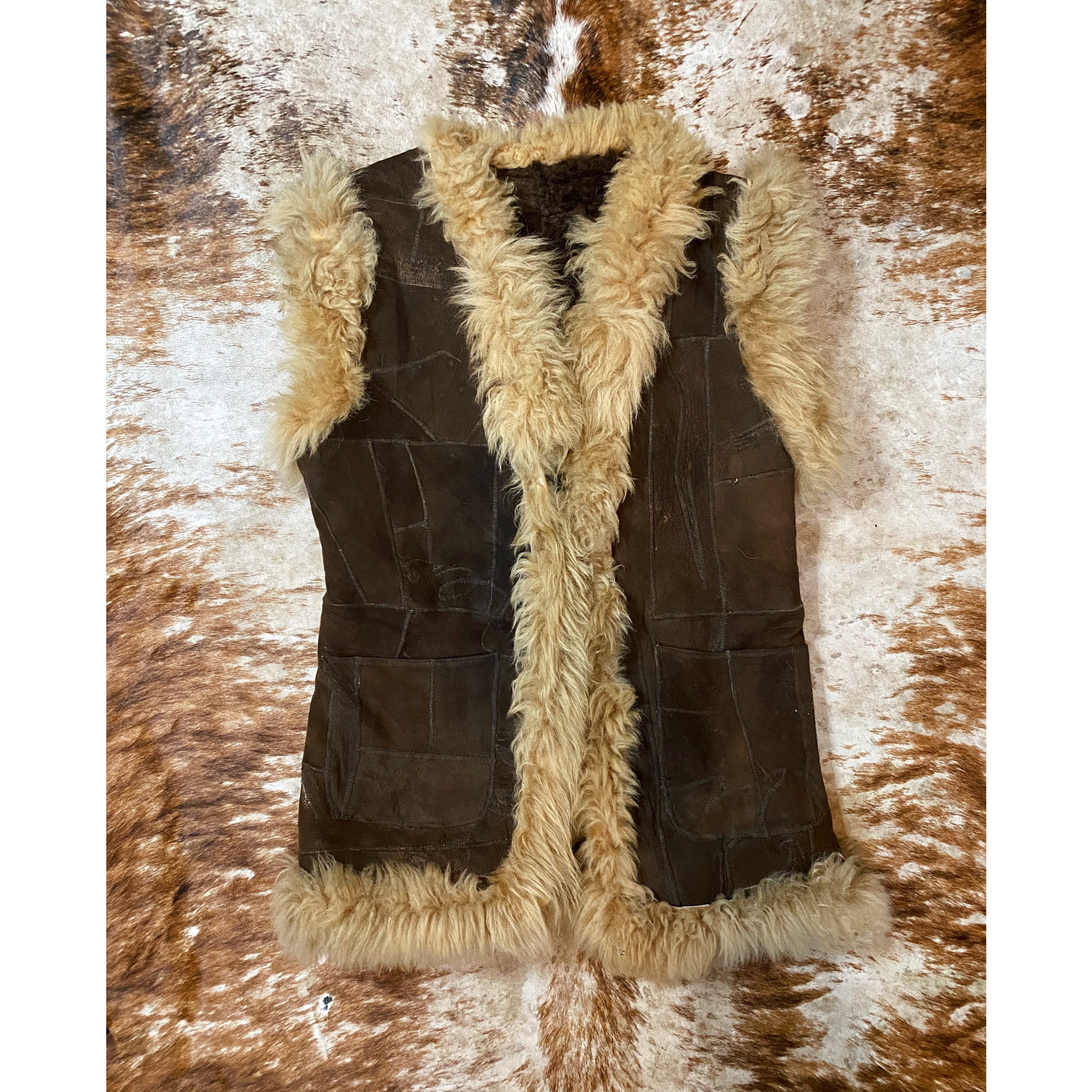 Vintage 70s Afghan Coat / Hippie Waistcoat / Suede Lammy Vest Etsy
